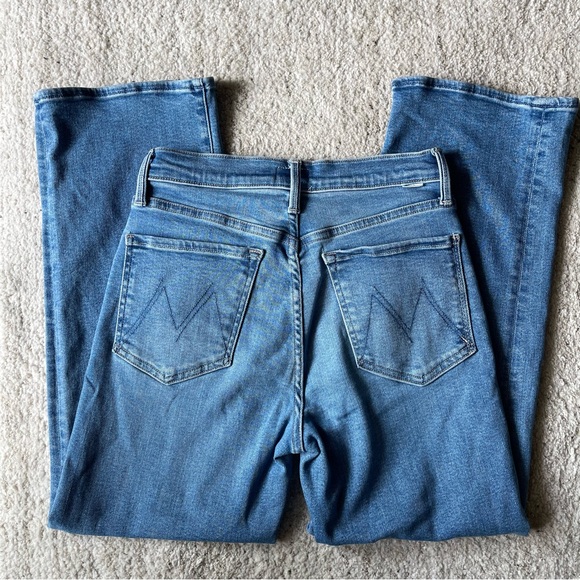 NEW MOTHER LIL Rambler Zip Flood Jeans Wide Leg 27 P - Picture 5 of 10